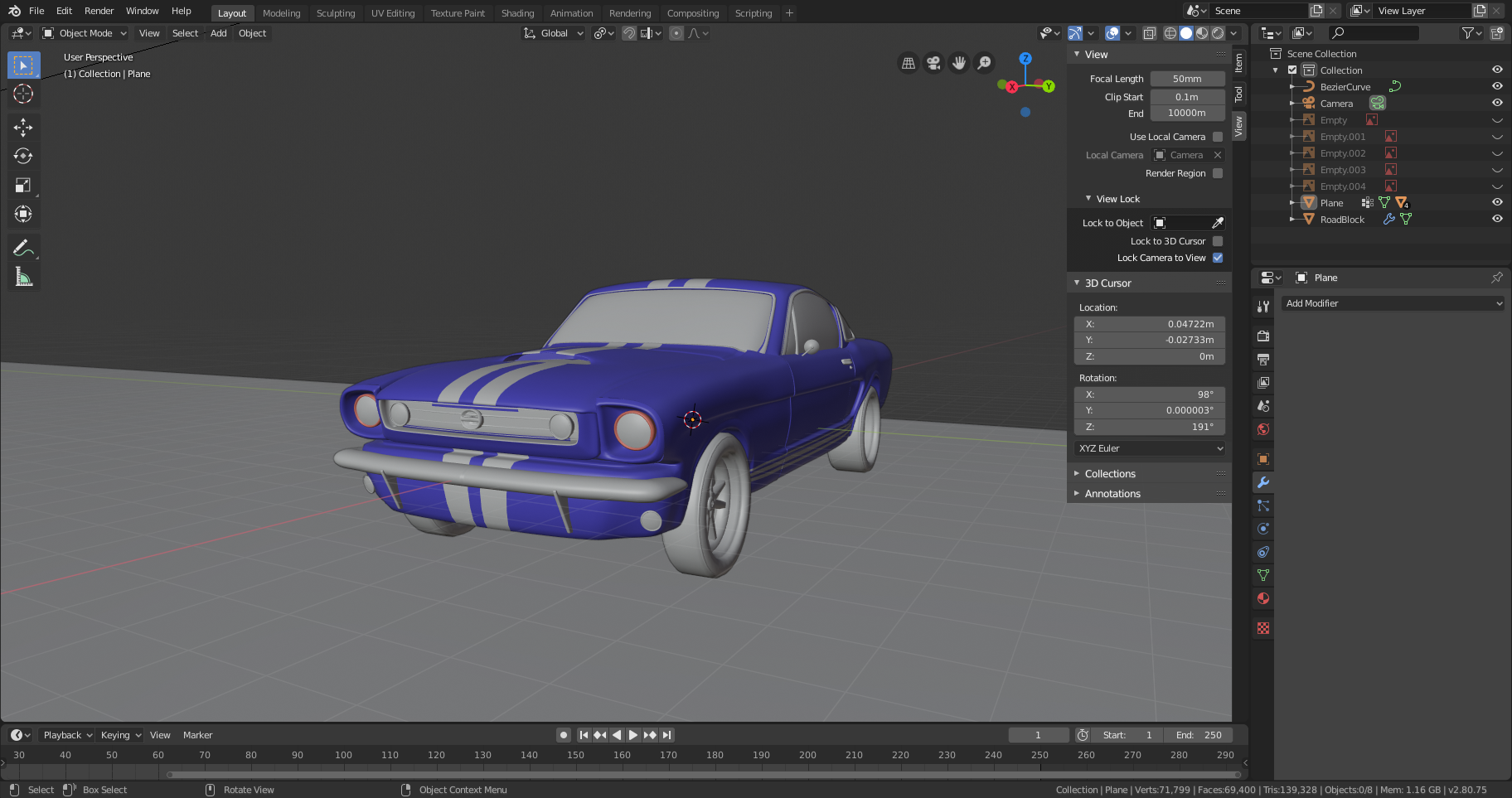 Blue and White Muscle Car preview image 3